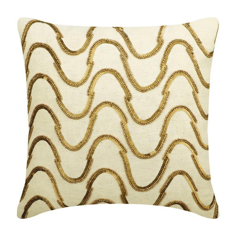 Waving Gold Linen Decorative Euro Sham