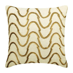 Waving Gold Linen Decorative Euro Sham