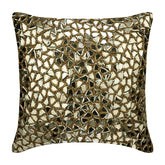 Shimmering Gold Beaded Throw Cushion Cover
