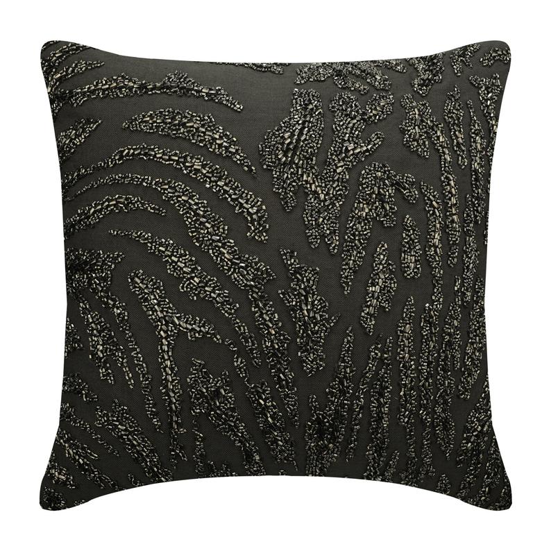 Raving Night Beaded Throw Pillow Cover