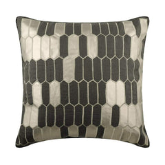 Grey Heist Applique Decorative Euro Sham