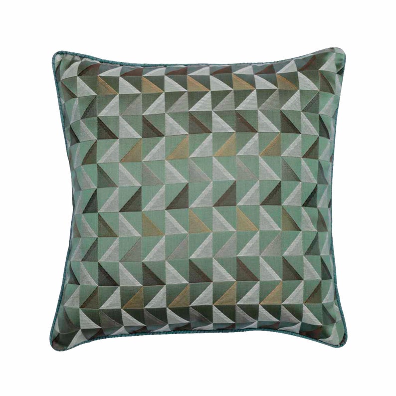 Teal Moire Effects Throw Pillow Cover