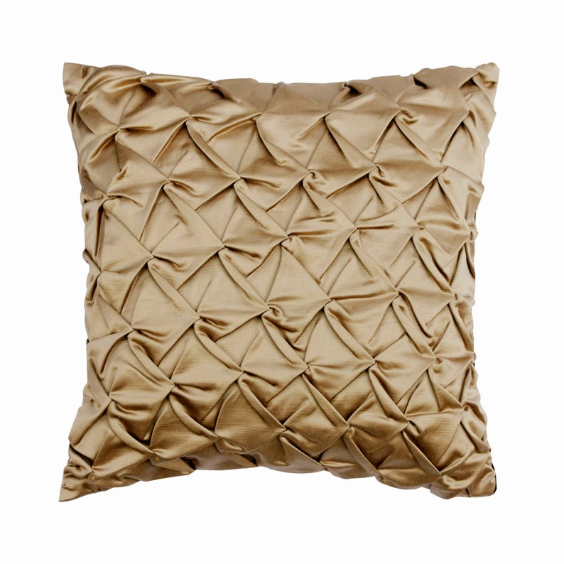 Toffee Crunch Pintucks Throw Cushion Cover