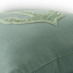Lost Anchor - Dull Blue Linen Throw Cushion Cover