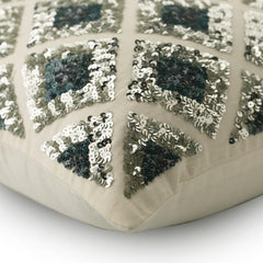 Wishful Bling - Blue Linen Throw Pillow Cover