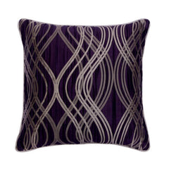 Chain Sling - Brown Jacquard Silk Throw Pillow Cover