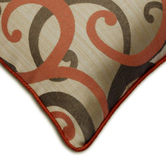 Scrolling All The Way Rust Embroidery Throw Cushion Cover