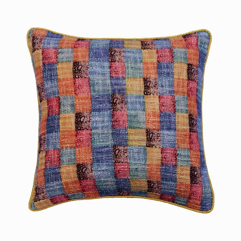 Hue Check Orange Decorative Euro Sham