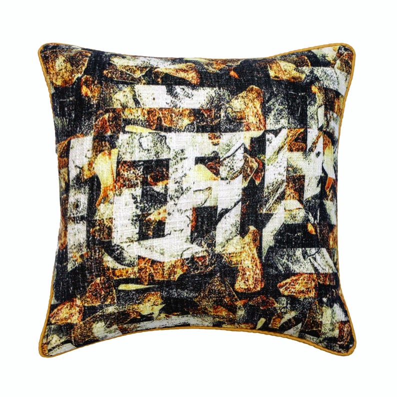 Maze Noir Throw Pillow Cover