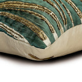 Teal N Gold Waves Throw Pillow Cover