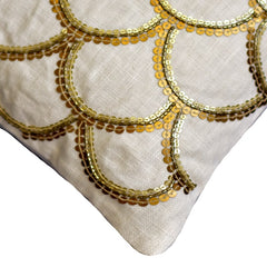 Gold Accord - Ivory & Gold Linen Throw Cushion Cover