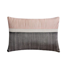 Plush Light Pink Silk Lumbar Pillow Cover
