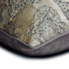 Paisley Elegance - Grey Jacquard Throw Cushion Cover
