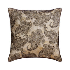 Paisley Treasure - Gold Jacquard Foil Throw Pillow Cover