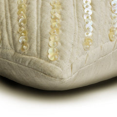 Pearlish - Beige Linen Throw Cushion Cover