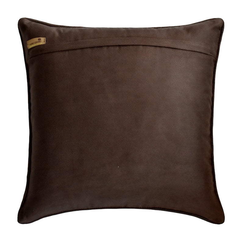 Brown Leather Weave Throw Pillow Cover