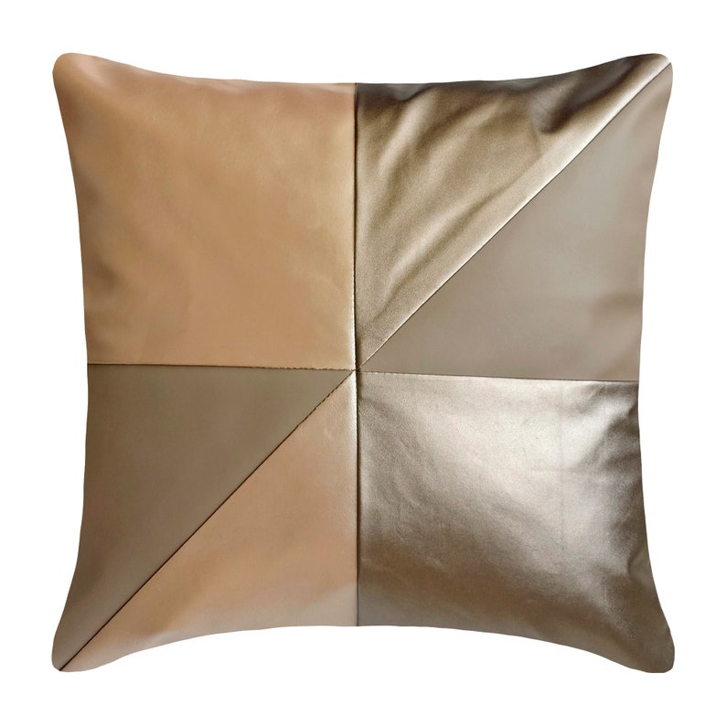 The Plough - Brown Faux Leather Lumbar Pillow Cover
