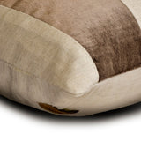 Swathe Brown - Brown Velvet & Linen Lumbar Pillow Cover