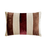 Swathe Cranberry - Red Linen & Velvet Lumbar Pillow Cover