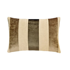 Swathe Emerald - Green Velvet & Linen Lumbar Pillow Cover