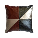 The Plough - Brown Faux Leather Lumbar Pillow Cover
