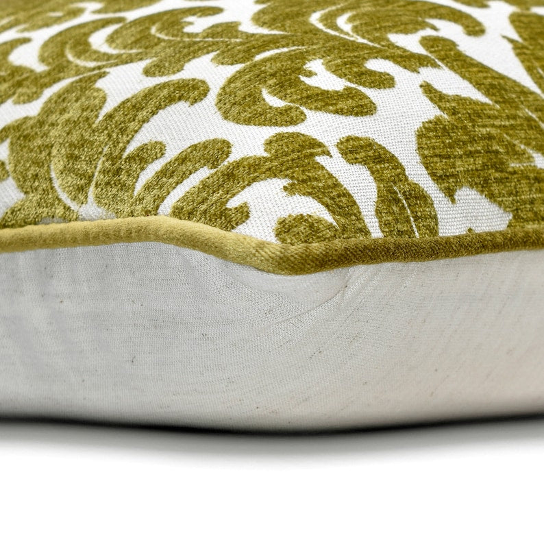 Chartreuse Flowery Decorative Euro Sham