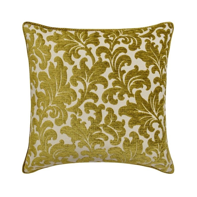 Chartreuse Flowery Decorative Euro Sham