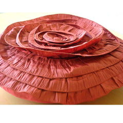 Rust Rose - Crushed Art Silk Rust Decorative Round Cushion Cover