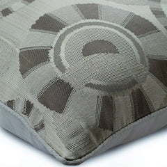 Ivory Circles - Ivory Jacquard Silk Decorative Euro Sham