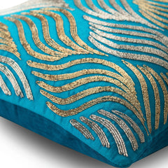 Liberty - Turquoise Blue Velvet Decorative Euro Sham