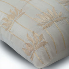Lotus Serene Ivory Throw Pillow Cover