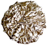 Satin Ruffles - Satin Peach Decorative Round Cushion Cover