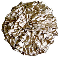 Satin Ruffles - Satin Peach Decorative Round Cushion Cover