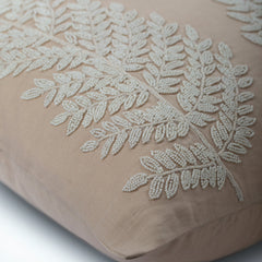 Morning Angel - Beige Cotton Linen Throw Pillow Cover
