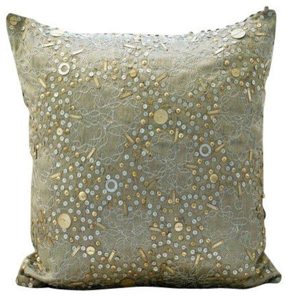 Total Sophistication - Brown Art Silk Decorative Euro Sham