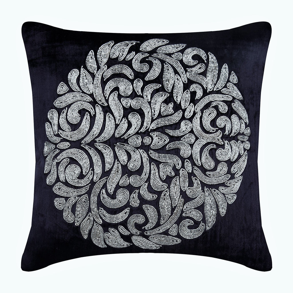 Turkish Dream - Gray Art Silk Throw Pillow Cover