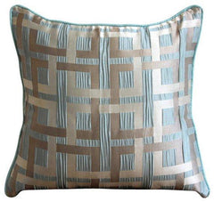 Opulence - Teal Blue Jacquard Weave Decorative Euro Sham