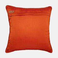 Orange Spiced Ginger - Orange Jacquard Silk Throw Pillow Cover