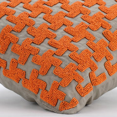 Orange Terracota - Orange Art Silk Throw Pillow Cover
