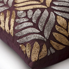 Paintbrush Flower - Plum Velvet Decorative Euro Sham