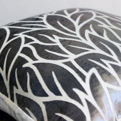 Paloma Gray Leaves - Paloma Gray Burnout Velvet Decorative Euro Sham
