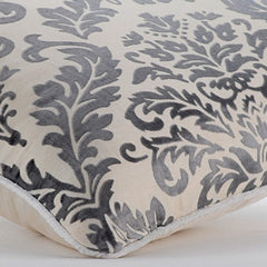 Paloma Grey Damask - Paloma Gray Burnout Velvet Decorative Euro Sham