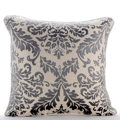 Paloma Grey Damask - Paloma Gray Burnout Velvet Decorative Euro Sham
