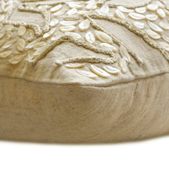Pearl Divine - Natural Beige Cotton Linen Throw Pillow Cover
