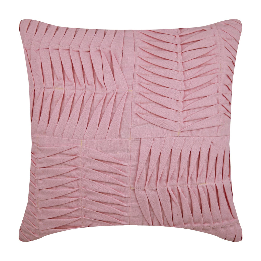 Brown Pintuck Block - Brown Linen Throw Pillow Cover