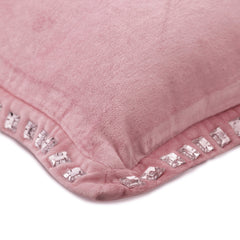 Pink Crystal Palace - Pink Velvet Throw Pillow Cover