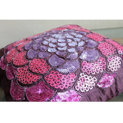 Pink Wildflower - Plum Art Silk Throw Pillow Cover