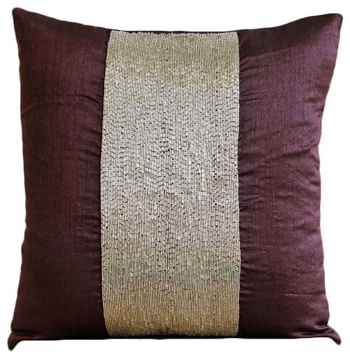 Center Stage - Brown Art Silk Decorative Euro Sham