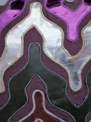 Purple Lava - Purple Faux Leather Decorative Euro Sham
