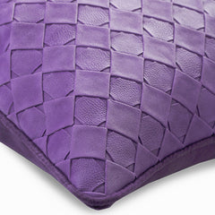 Purple Leather Weave - Purple Faux Leather Decorative Euro Sham